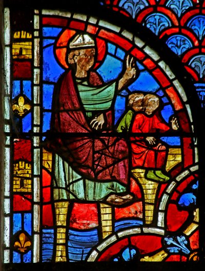 St. Blasius predigt und ein König kommt an von French School