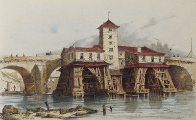 Die Pumpe von Pont Notre Dame, 1836 von French School