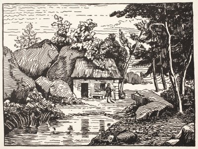 Die Hütte von J.J. Rousseau von French School