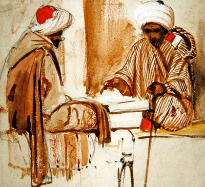 Zwei Araber spielen Backgammon von French School