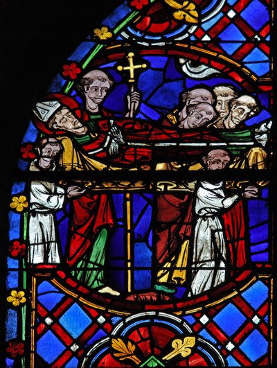 Fenster w08, Darstellung des Begräbniszugs des Heiligen Martin von French School