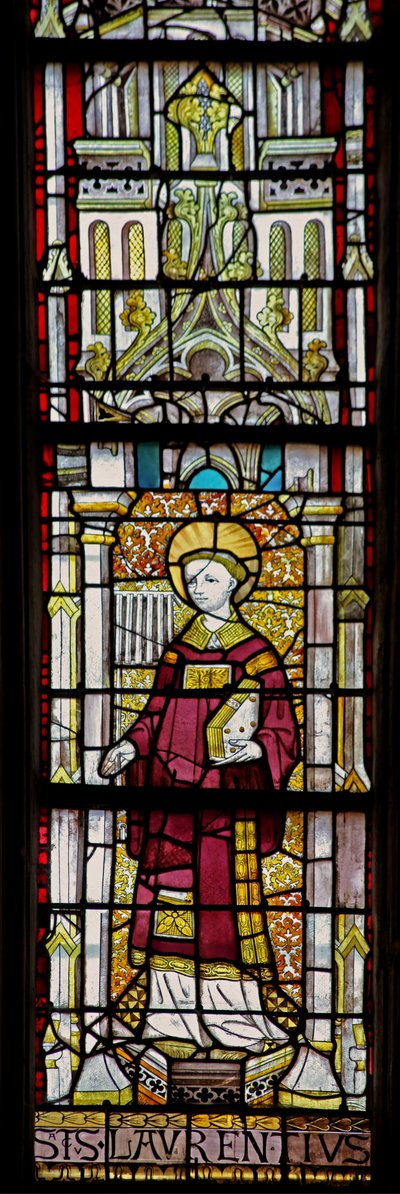 Fenster w12, St. Laurentius darstellend von French School