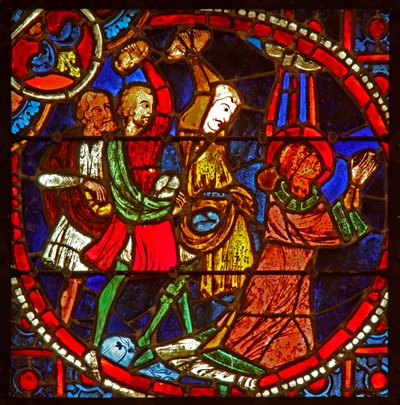 Fenster w1, Darstellung des Martyriums des Heiligen Stephanus von French School