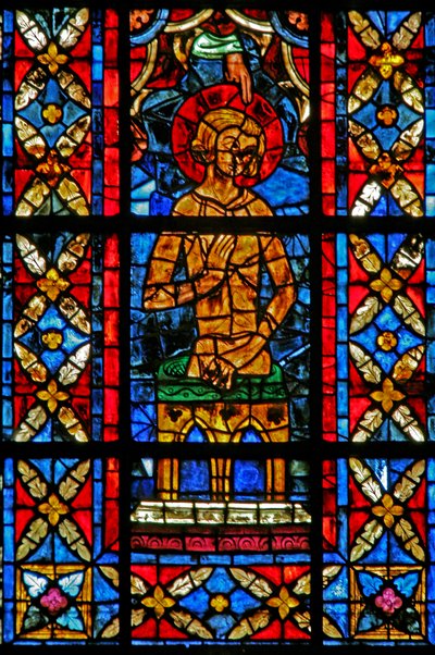 Fenster w209, die Taufe des heiligen Savinien darstellend von French School