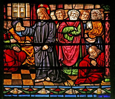 Fenster w6, Darstellung von Christus predigend von French School