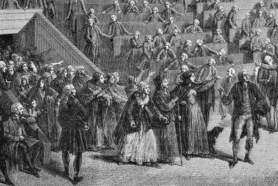Frauen stürmen die Versammlung, 5.-6. Oktober 1789 von French School