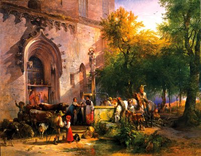 Am Klosterbrunnen, 1836 von Friedrich August Matthias Gauermann