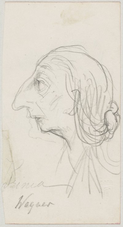 Karikatur der Cosima Wagner von Friedrich August von Kaulbach