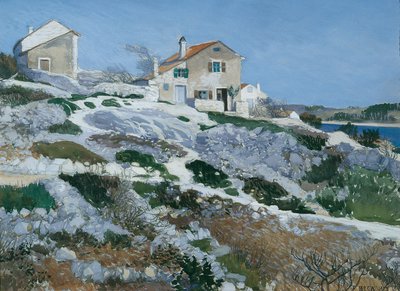 Fischerhäuser auf Lussin von Friedrich Beck