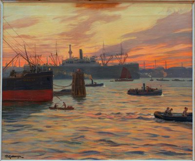 Hamburger Hafen von Friedrich Kallmorgen