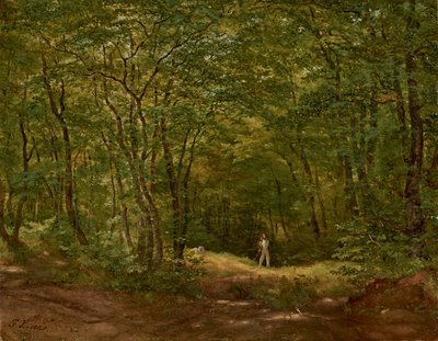 Spaziergänger in einer Waldlandschaft von Friedrich Loos