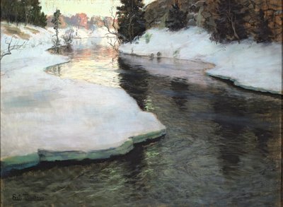 Bergbach. Winter von Frits Thaulow