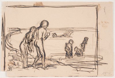 Badende Kinder am Strand von Fritz Syberg