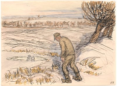 Der Bauer am gefrorenen See von Fritz Syberg