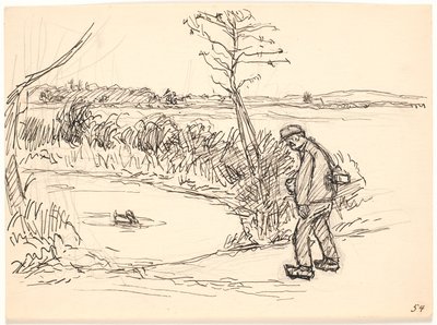 Der Bauer am gefrorenen See von Fritz Syberg