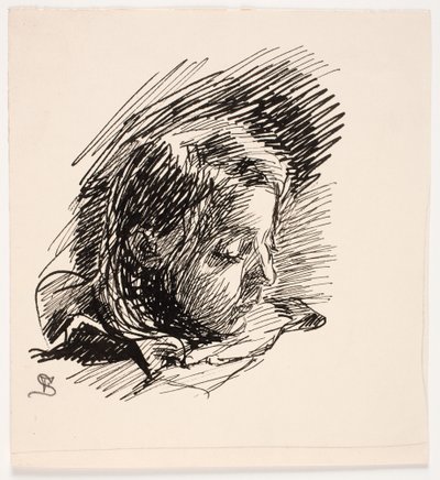 Kopf der Tochter des Künstlers Clara (Nolle) von Fritz Syberg