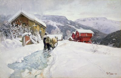 Poststation von Fritz Thaulow