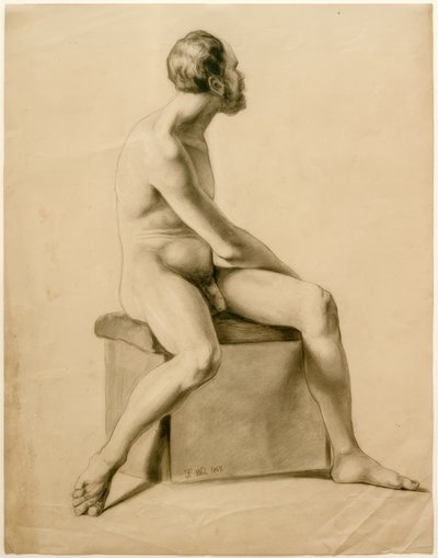 Sitzender männlicher Akt von Fritz von Uhde