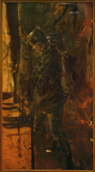 Studie eines Mannes mit Rucksack von Fritz von Uhde