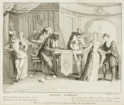 Tafel aus Livre de Scènes Comiques von Gabriel Huquier