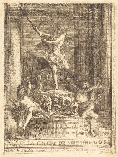 Der Zorn des Neptun von Gabriel Jacques de Saint Aubin