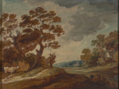 Landschaft: Kuh im linken Vordergrund von Gainsborough Dupont