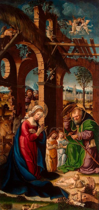 Geburt Christi, spätes 15. Jahrhundert von Gandolfino da Roreto