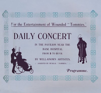 Werbung für ein Konzert, 1917 von Garratt and Atkinson