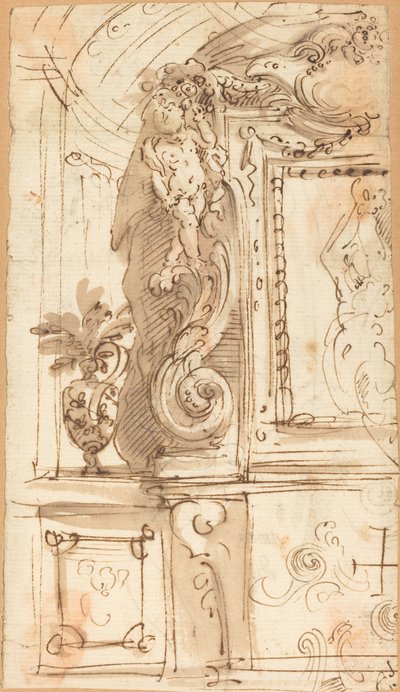 Ein aufwendig geschnitzter Rahmen von Genoese 17th Century