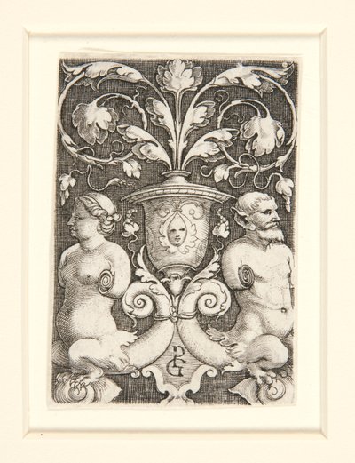 Ornamentale Vase mit zwei Figuren von Georg Pencz