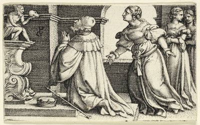 Salomo betet das Idol Moloch an von Georg Pencz