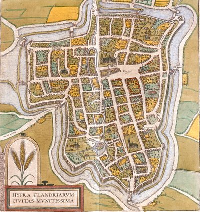 Ypern, Belgien von Georg and Hogenberg Franz (1535 90) Braun