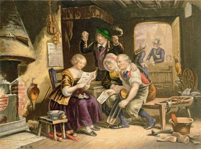 Nachrichten von Zuhause, 1854 von George Baxter