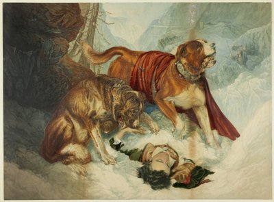 Die Hunde von St. Bernhard von George Baxter