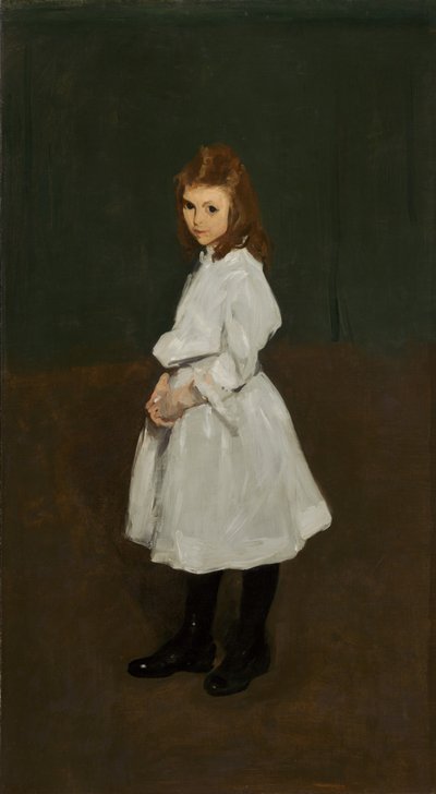 Kleines Mädchen in Weiß (Queenie Burnett) von George Bellows
