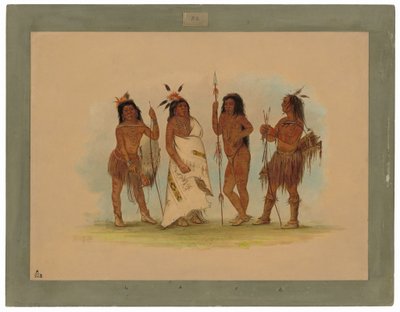 Apache-Häuptling und drei Krieger von George Catlin