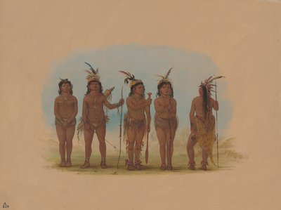 Fünf Kariben-Indianer von George Catlin