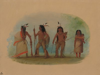 Vier Apachee-Indianer von George Catlin