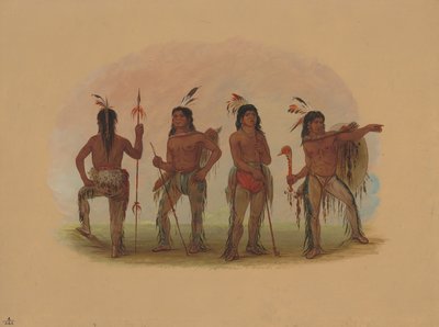 Vier Navaho-Krieger von George Catlin