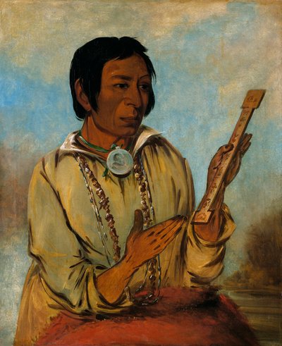 Ma-shée-na, Elchgeweihe, ein Unterhäuptling von George Catlin