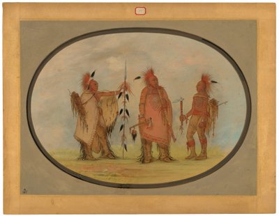 Osage-Häuptling mit zwei Kriegern von George Catlin