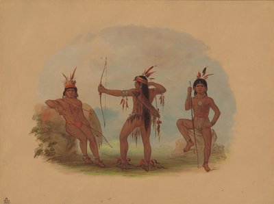 Drei Woyaway-Indianer, 1854-1869 von George Catlin