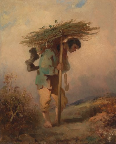 Ein Mann, der Reisig trägt von George Chinnery