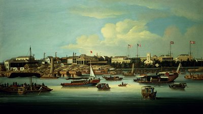 Ein Blick auf die Hongs von George Chinnery