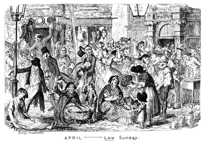 April - Weißer Sonntag, 19. Jahrhundert von George Cruikshank