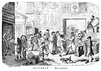 Dezember - Boxing Day, 19. Jahrhundert von George Cruikshank