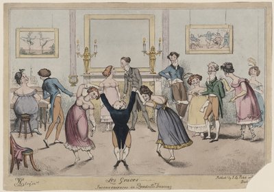 Les Graces, Unannehmlichkeiten beim Quadrille-Tanzen von George Cruikshank