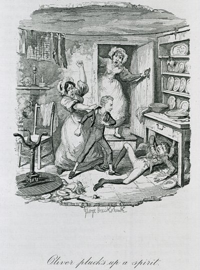 Oliver fasst Mut, 1837 von George Cruikshank
