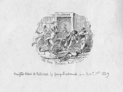 Das neue Polizeigesetz, 1829 von George Cruikshank