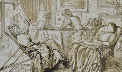 Langeweile, ca. 1880-90 (Stift & Tinte) von George du Maurier